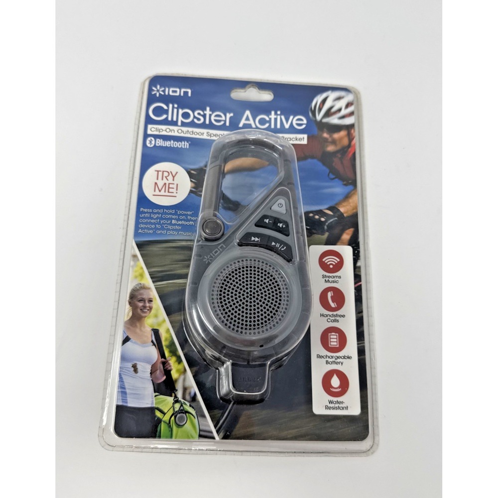 ION Clipster Active Clip-on Outdoor Bluetooth Rechargeable Speaker  4565C NEW